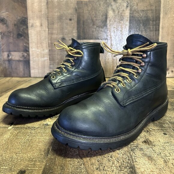 Red Wing 2930 Black Plain Toe Ice Cutter Lace Up Work Boots Mens 8 D - Picture 11 of 12